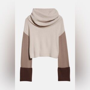 Naadam Color Block Cowl Neck Sweater size small - Cashmere and wool